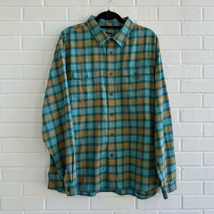 Patagonia Organic Cotton Button Down - Teal & Yellow Plaid